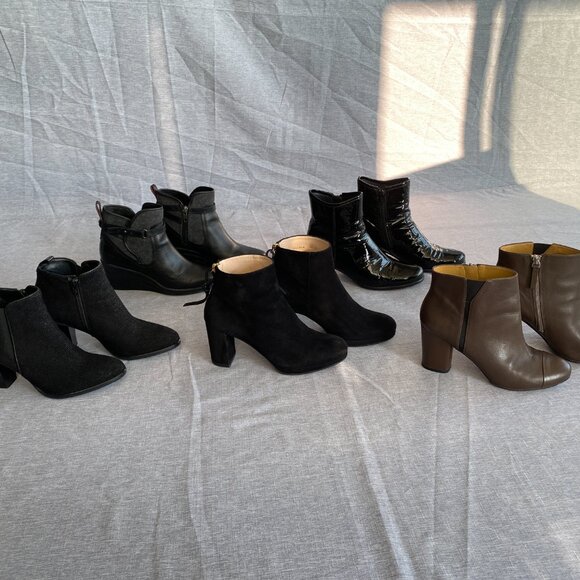 Nine West Leather Side Zip Block Heel Booties - Picture 16 of 17